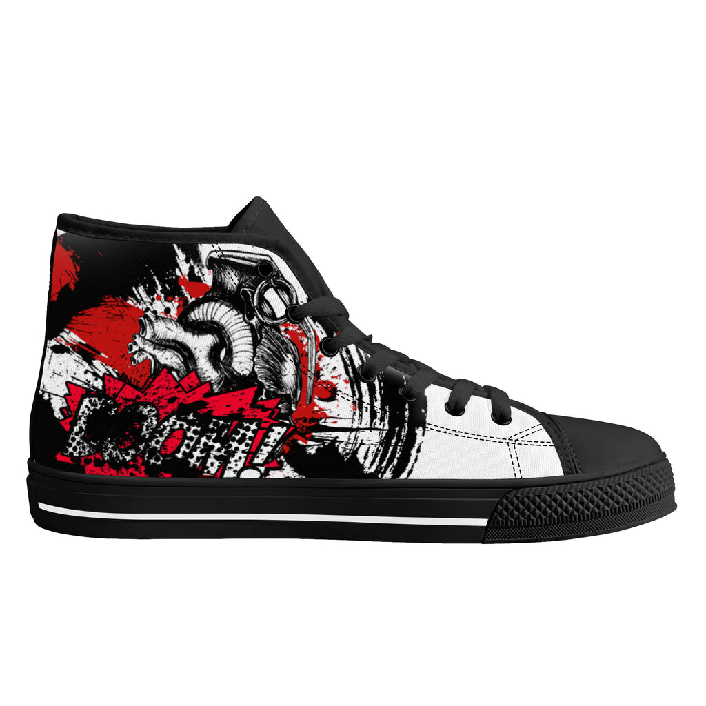 Skull Boom High Tops Black Kickitink 2