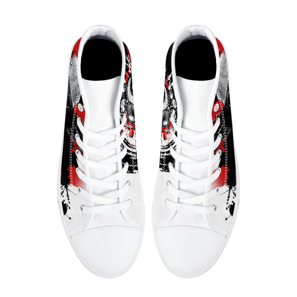 Skull Boom High Tops White Kickitink 3