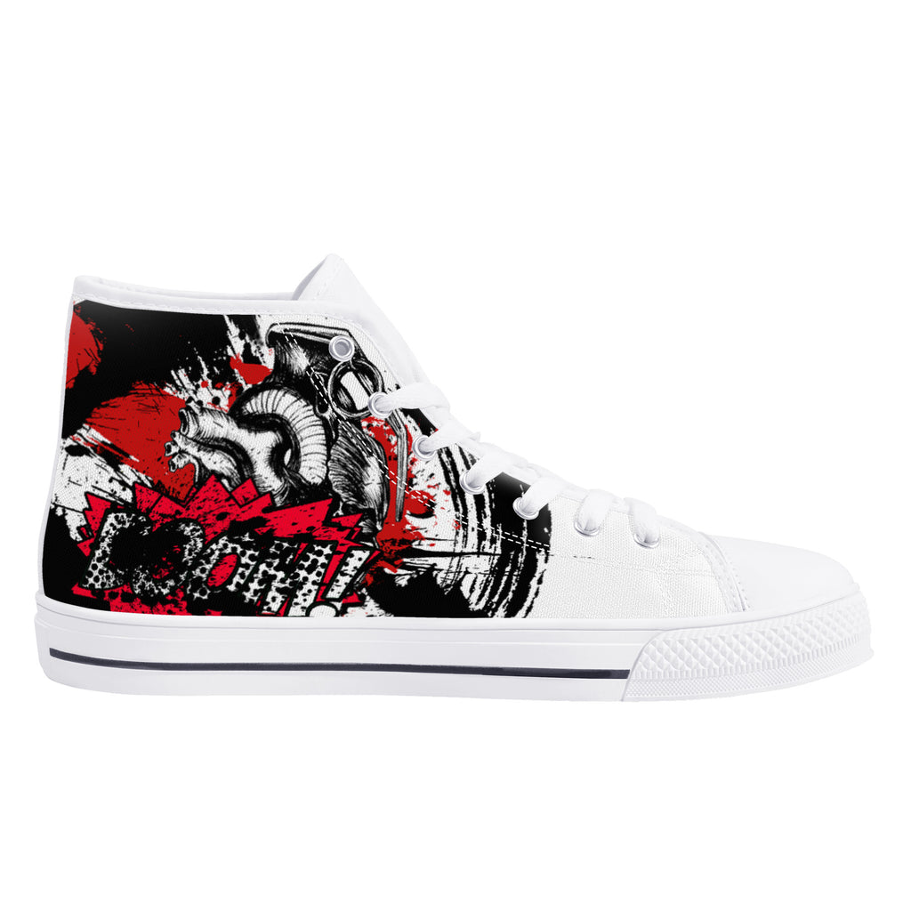 Skull Boom High Tops White Kickitink 2