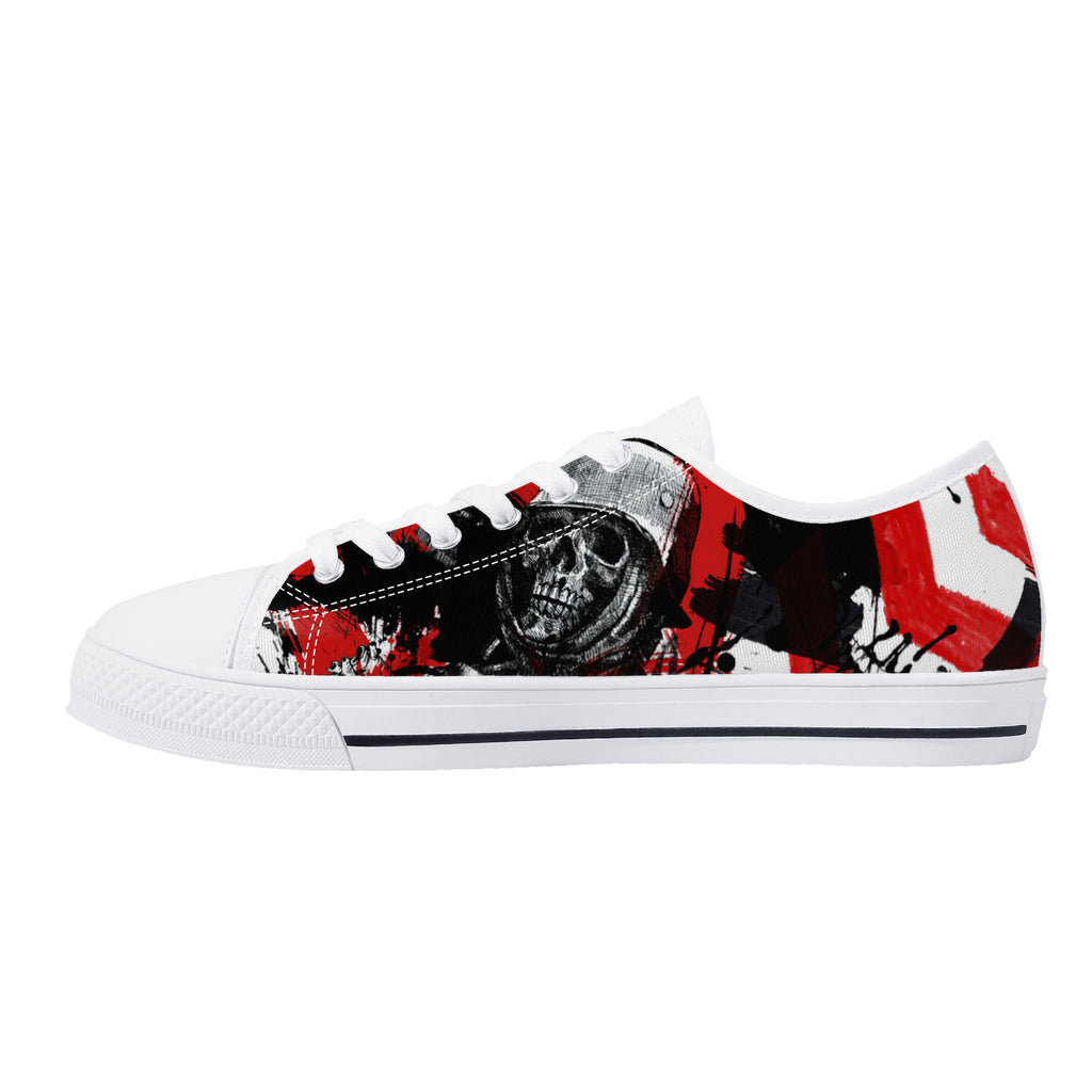 Skull Boom Low Tops White Kickitink 1