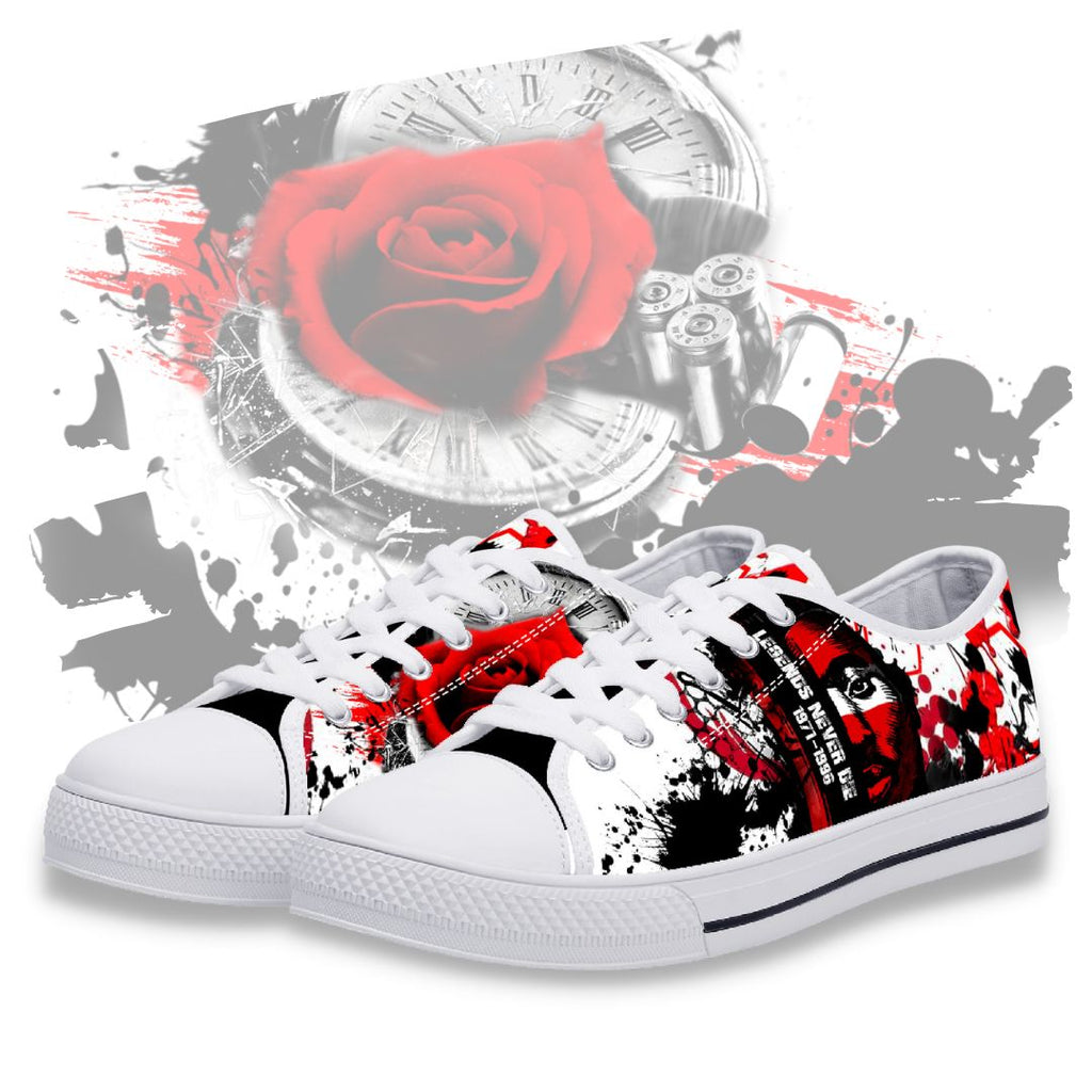 Tupac Tribute Low Tops White Kickitink Feature