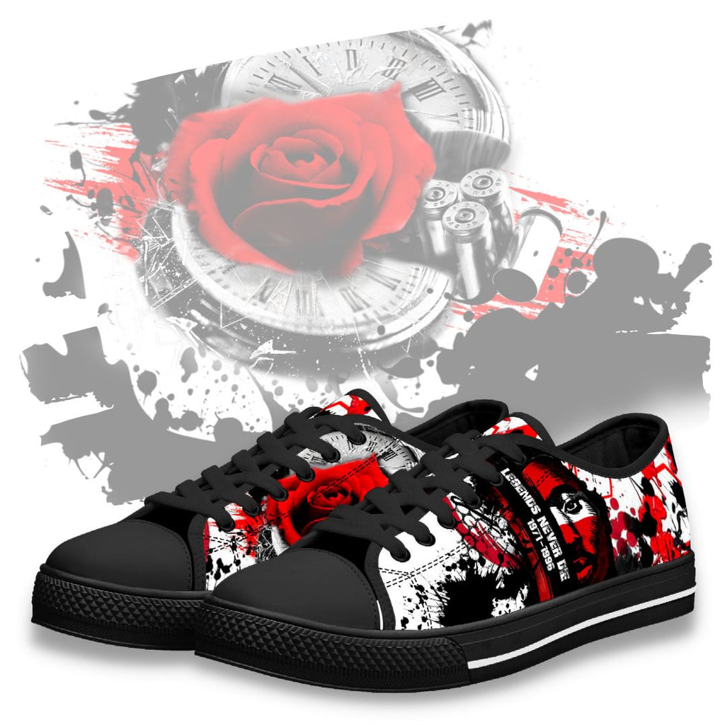 Tupac Tribute Low Tops Black Kickitink Feature