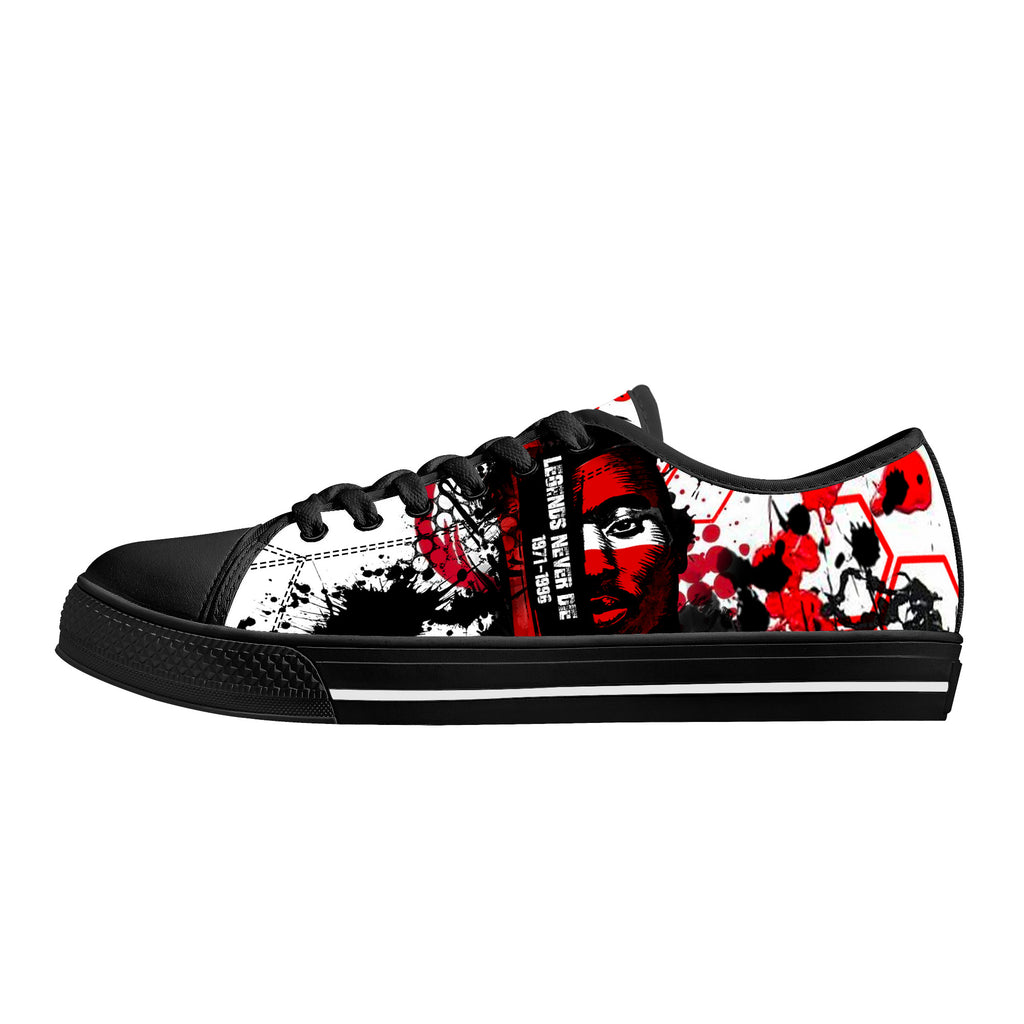 Tupac Tribute Low Tops Black Kickitink 1